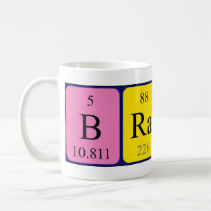 Mug Taille du nom de table périodique Brady