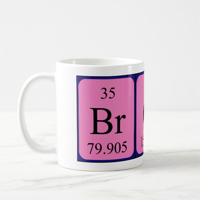 Mug Taille du nom de table périodique Broc (Gauche)