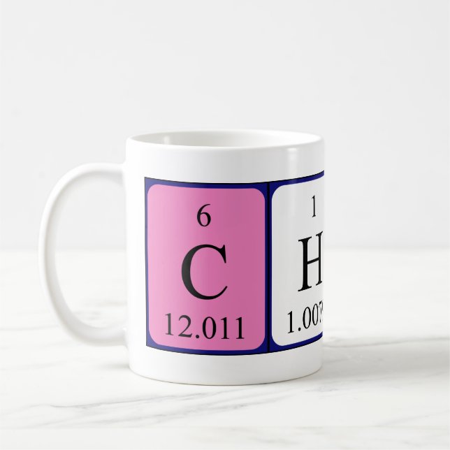 Mug Taille du nom de table périodique Charli (Gauche)