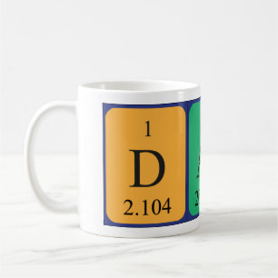 Mug Taille du nom de table périodique Dali