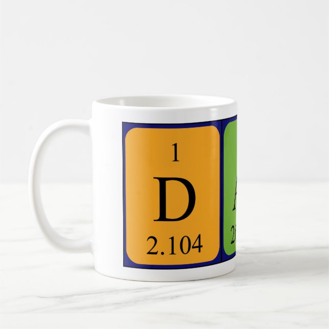 Mug Taille du nom de table périodique Dali (Gauche)