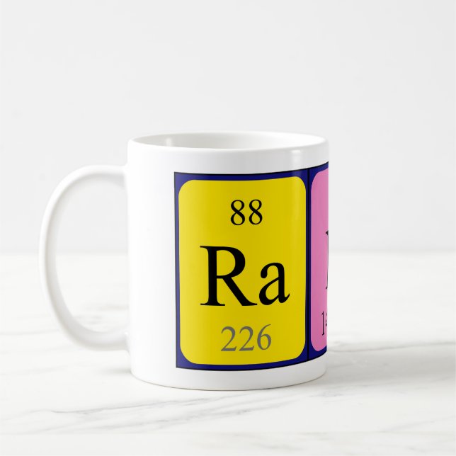Mug Taille du nom de table périodique de la bande (Gauche)
