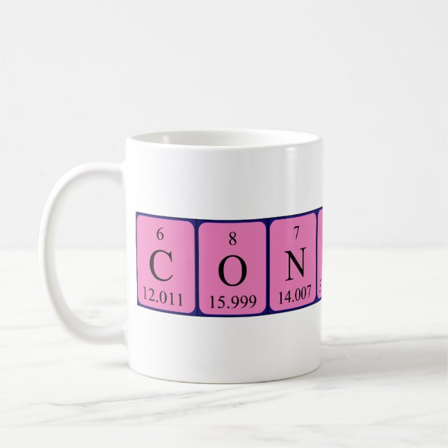 Mug Taille du nom de table périodique de la constance (Gauche)