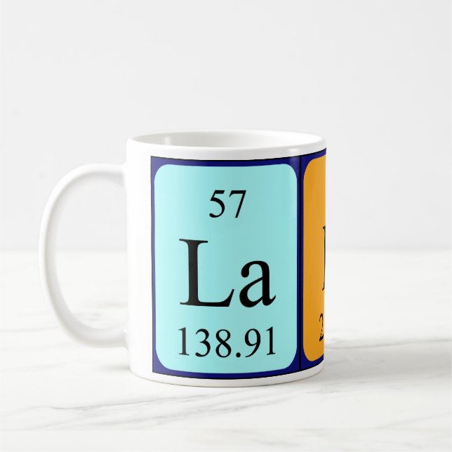 Mug Taille du nom de table périodique de la dame (Gauche)