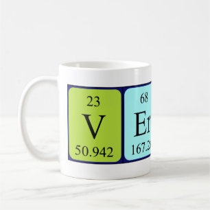 Mug Taille du nom de table périodique du vernon