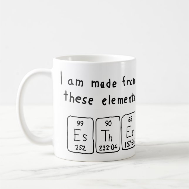 Mug Taille du nom de table périodique Esther (Gauche)