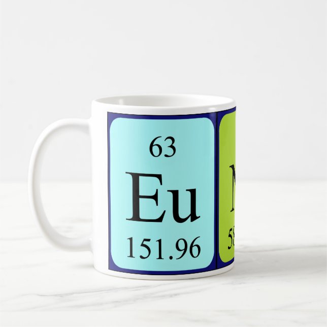 Mug Taille du nom de table périodique Eunice (Gauche)