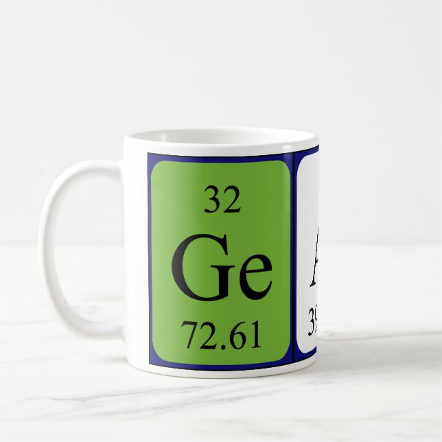 Mug Taille du nom de table périodique Geary (Gauche)