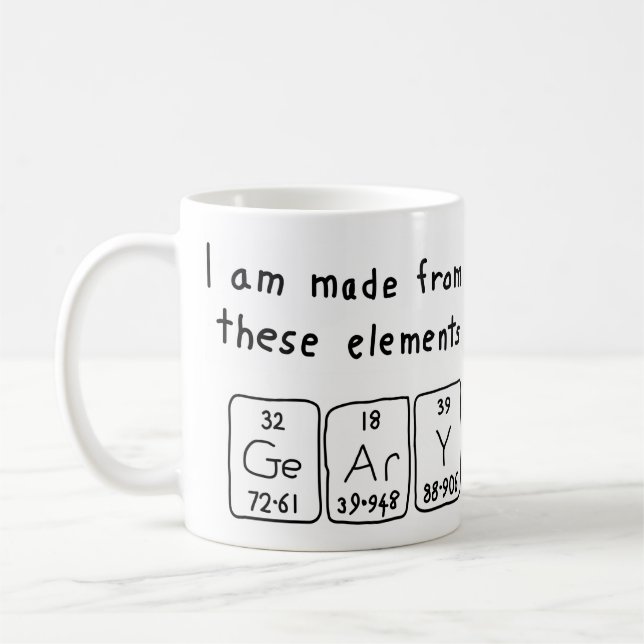 Mug Taille du nom de table périodique Geary (Gauche)