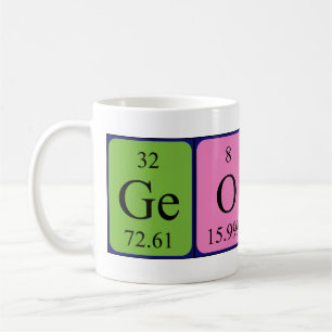 Mug Taille du nom de table périodique Geonna