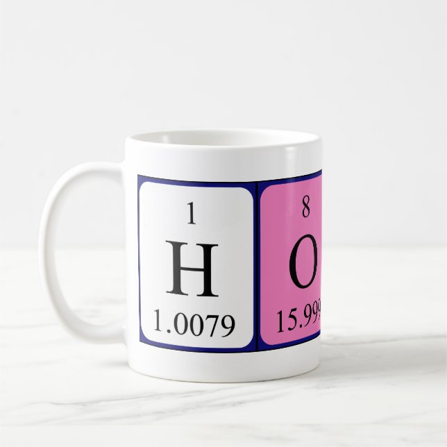 Mug Taille du nom de table périodique Hoyt (Gauche)