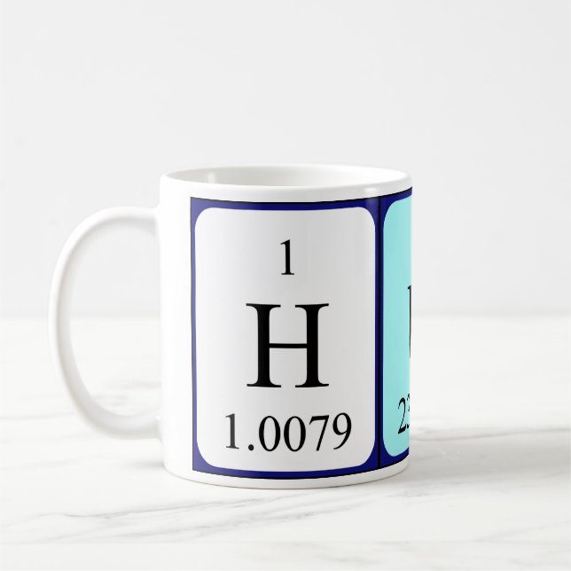 Mug Taille du nom de table périodique Hun (Gauche)