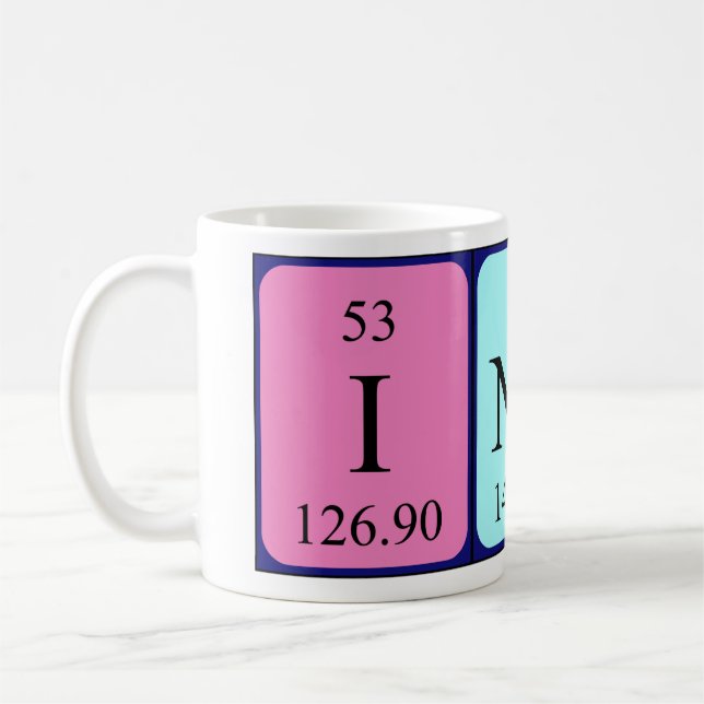Mug Taille du nom de table périodique insérée (Gauche)