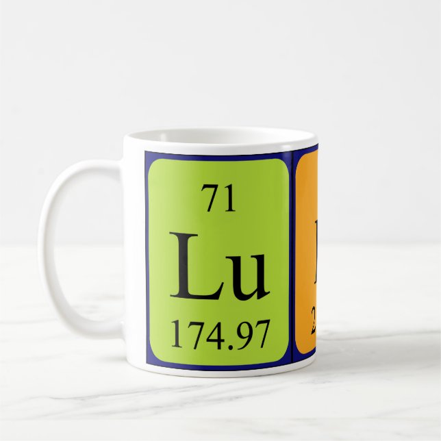 Mug Taille du nom de table périodique Ludo (Gauche)