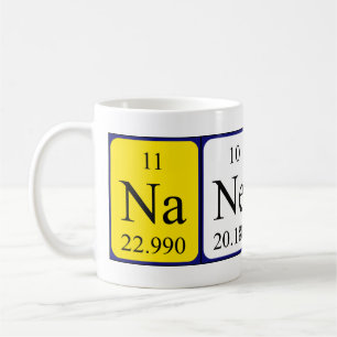 Mug Taille du nom de table périodique Nanette