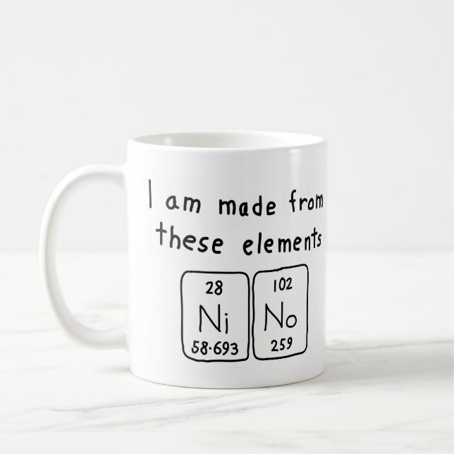 Mug Taille du nom de table périodique Nino (Gauche)
