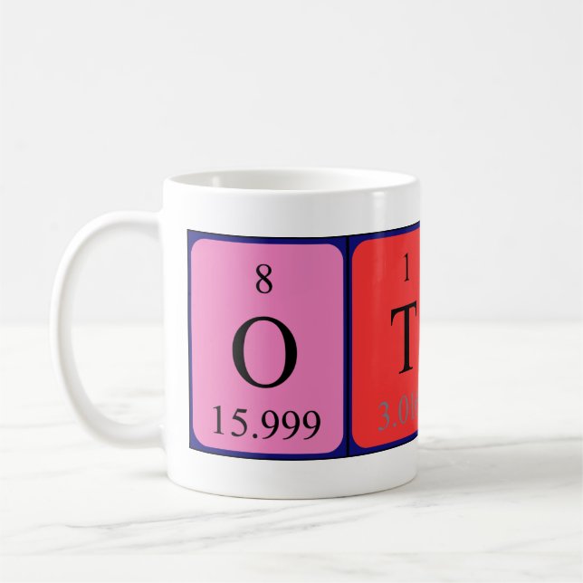 Mug Taille du nom de table périodique Otto (Gauche)