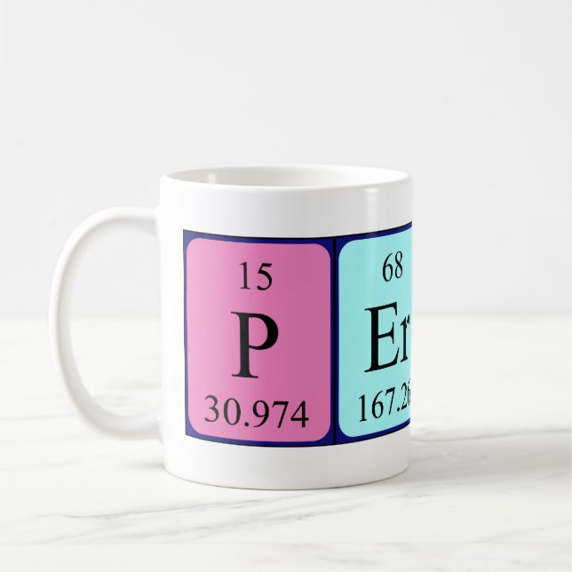 Mug Taille du nom de table périodique Percy (Gauche)