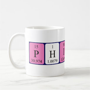 Mug Taille du nom de table périodique Philipp