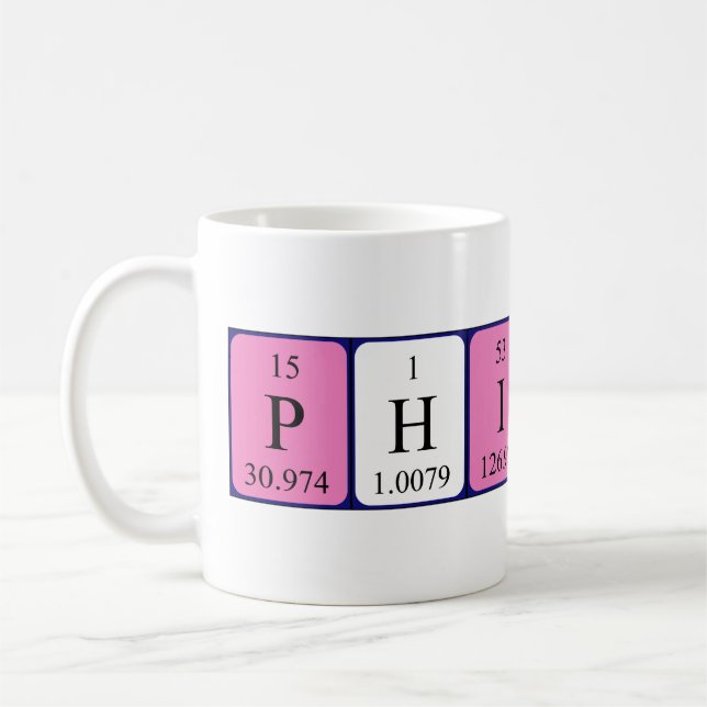 Mug Taille du nom de table périodique Philipp (Gauche)
