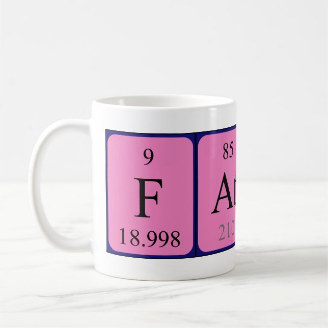 Mug Taille du nom de table périodique plat (Gauche)