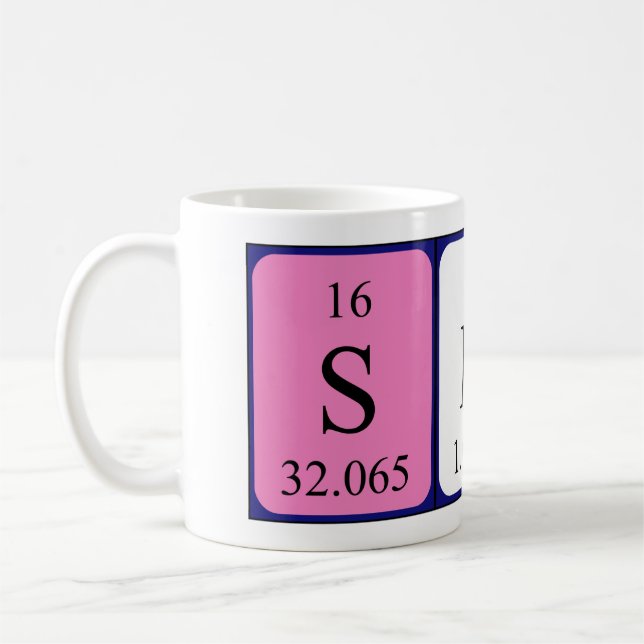 Mug Taille du nom de table périodique Shin (Gauche)