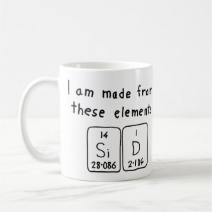 Mug Taille du nom de table périodique Sid