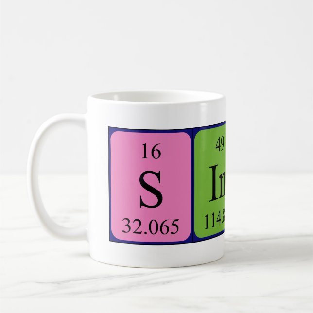 Mug Taille du nom de table périodique Sindi (Gauche)