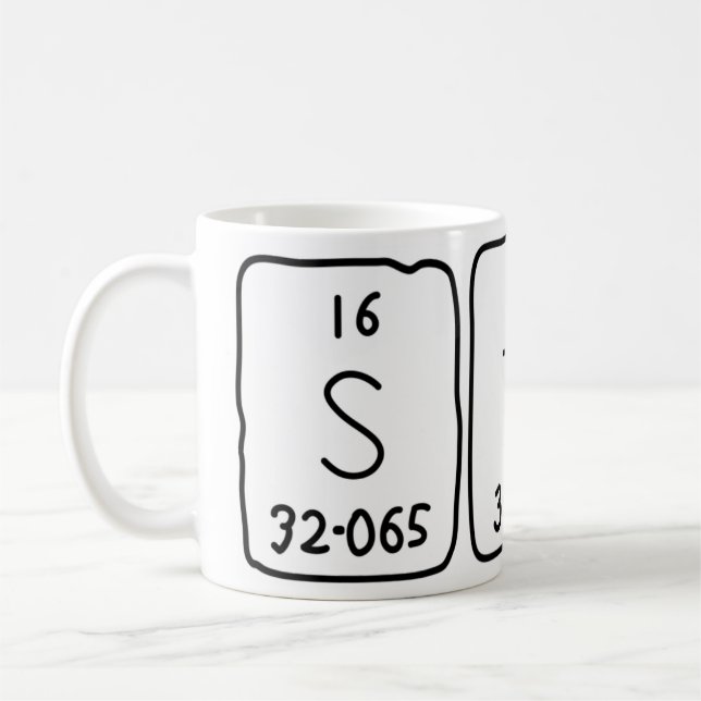 Mug Taille du nom de table périodique Stas (Gauche)