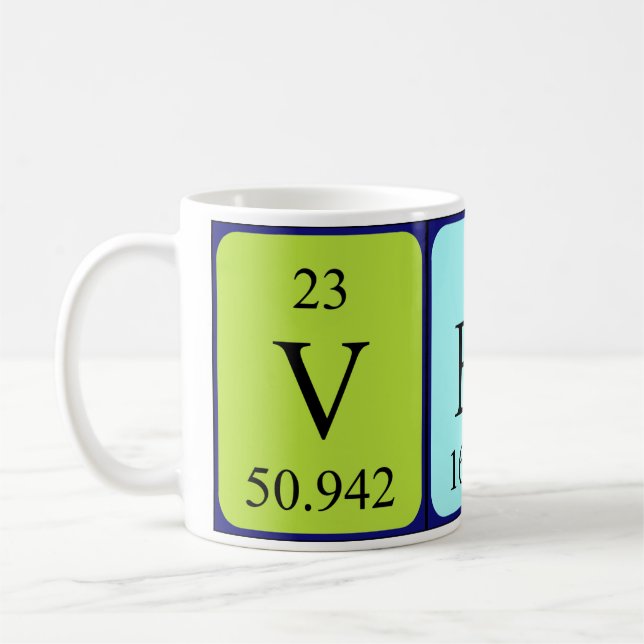 Mug Taille du nom de table périodique Verne (Gauche)