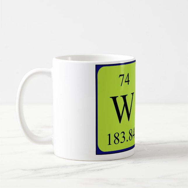 Mug Taille du nom de table périodique Wes (Gauche)