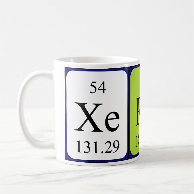 Mug Taille du nom de table périodique Xerena (Gauche)