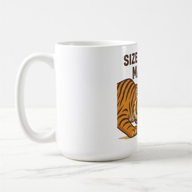 Mug Taille n'a pas d'importance - Drôle Tigre et conce (Gauche)