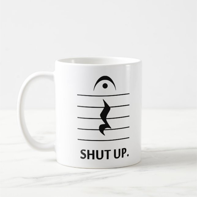 Mug Tais-toi par la notation musicale (Gauche)