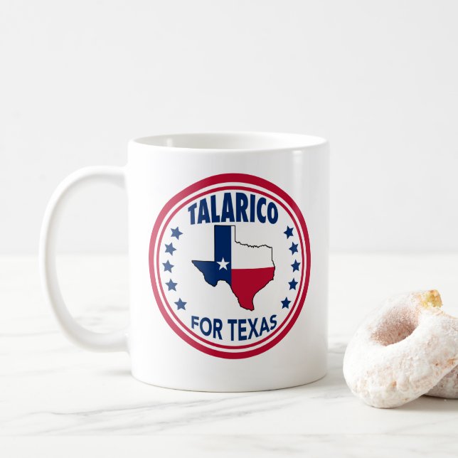Mug Talarico pour l'élection Texas Red White Blue (Avec donut)