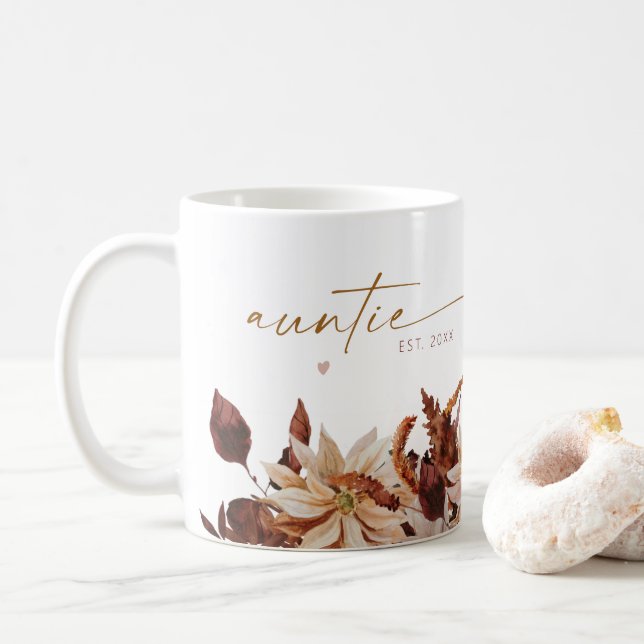 Mug TALIA Bohemian Terracotta Floral Auntie Est. (Avec donut)