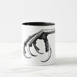Mug talon d'oiseau victorien noir gothique noir blanc