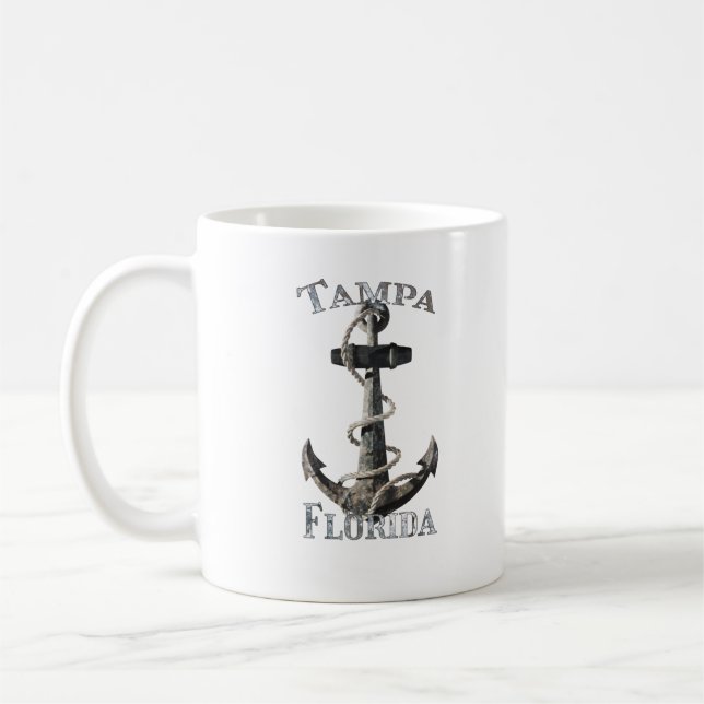 Mug Tampa Floride Vacation Ancre nautique voile (Gauche)