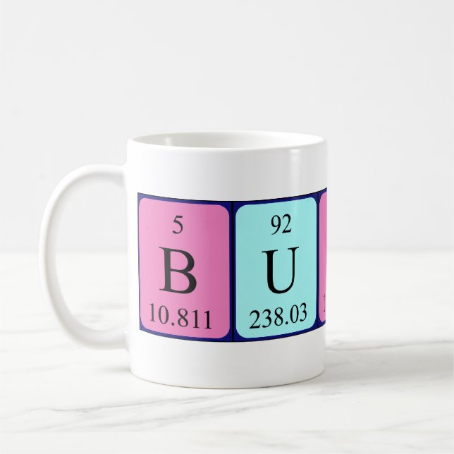 Mug Tampon de nom de table périodique (Gauche)