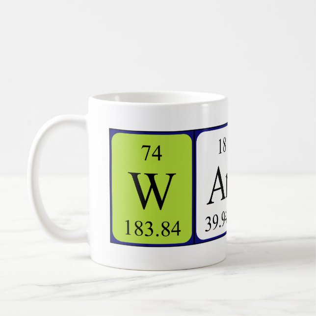 Mug Tampon de nom de table périodique Warren (Gauche)