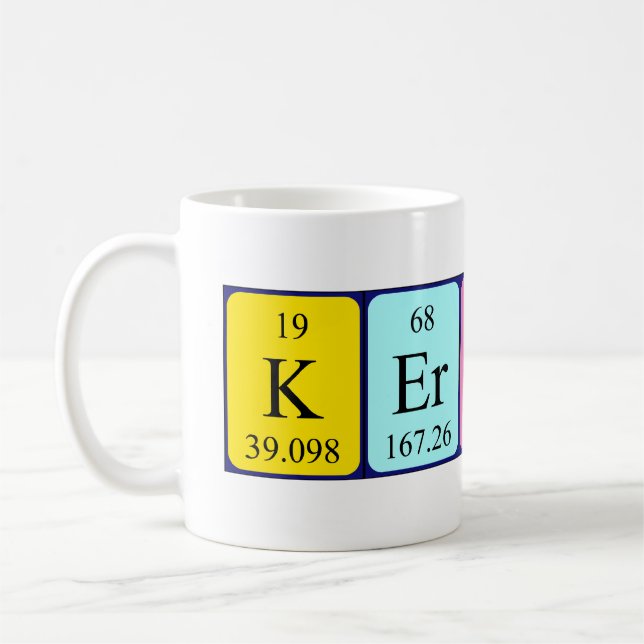 Mug Tampon du nom de table périodique Kersten (Gauche)
