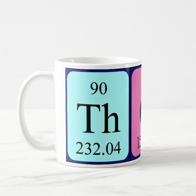 Mug Tampon du nom de table périodique Thora (Gauche)
