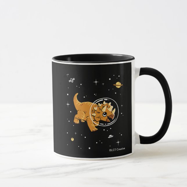 Mug Tan Triceratops Dinos Dans L'Espace (Droite)