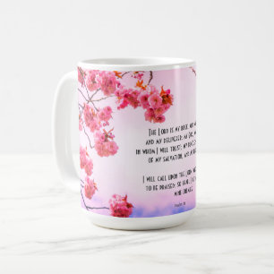 Mug Tangue chrétienne aux écritures et fleurs de ceris