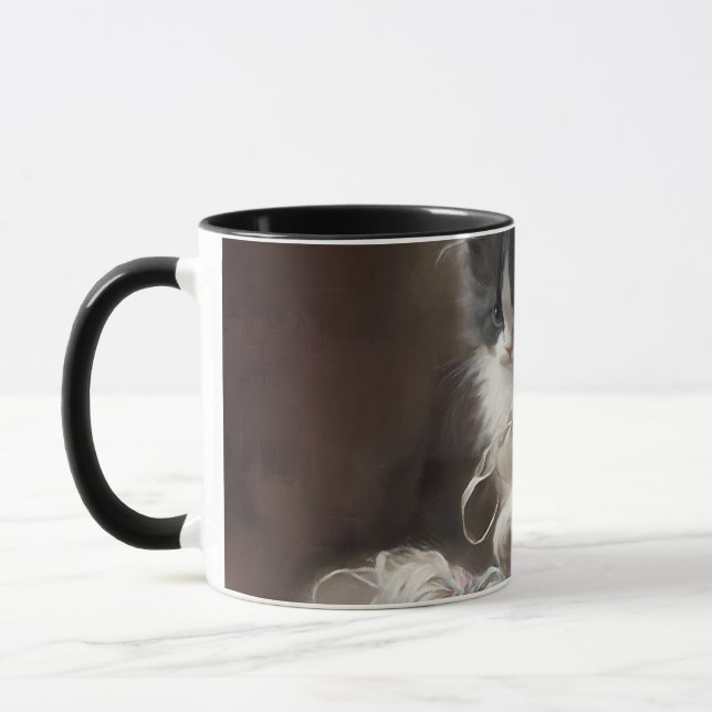 Mug Tangup Dans Fun Black and White Kitten (Gauche)