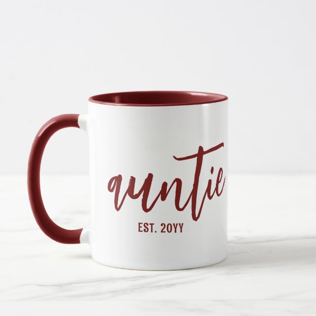 Mug Tante Est Personnalisée. Typographie de script de  (Gauche)
