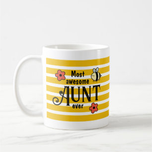Mug Tante la plus géniale abeilles et fleurs