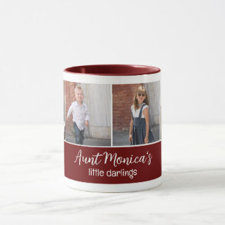 Mug Tante personnalisée avec 4 photos Carrés