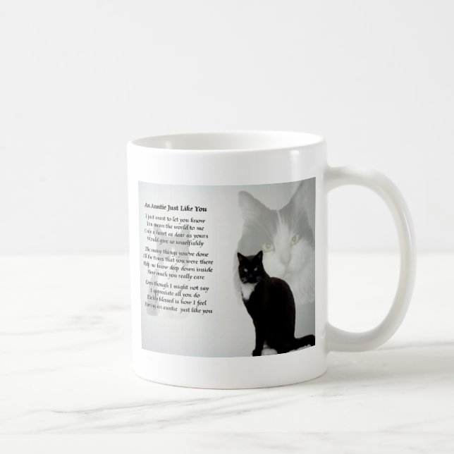 Mug Tante Poem - conception de chat (Droite)