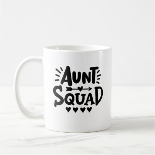 Mug "Tante Squad" avec les coeurs et la flèche
